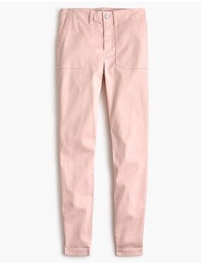 J Crew 9” Cargo Toothpick Pant in Pale Pink Sz 27 Cotton Blend Pastel Classic